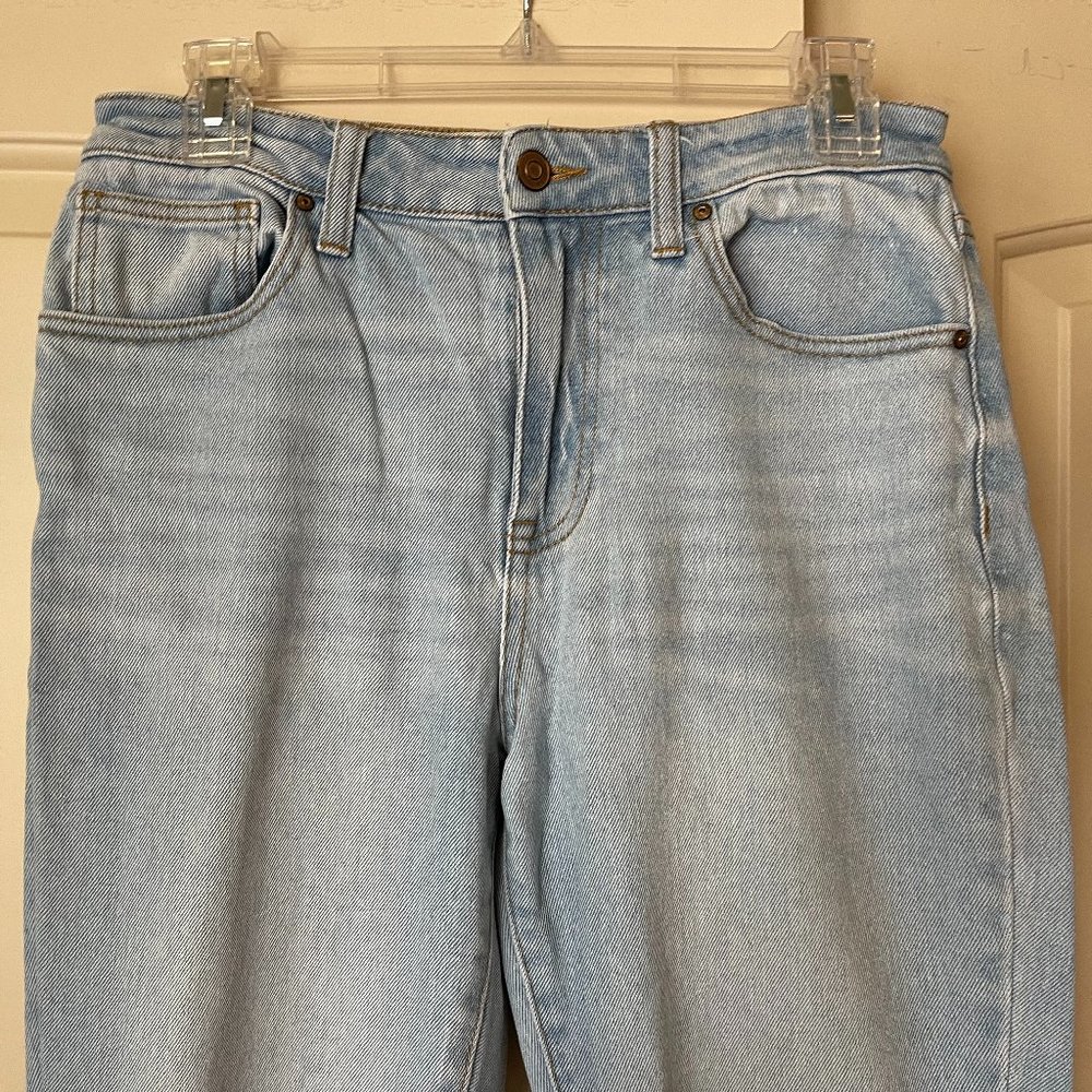 Blue High Rise Ripped Jeans